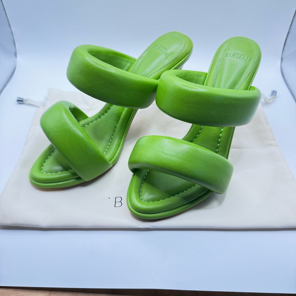 Alexandre Birman Lilla Double Strap Heels In Algae